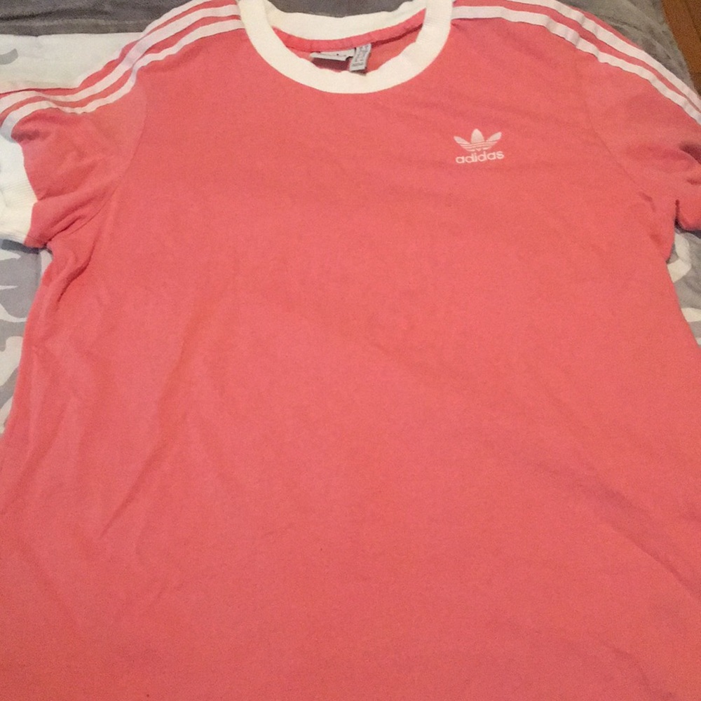 Adidas Pink Three Strip T-Shirt